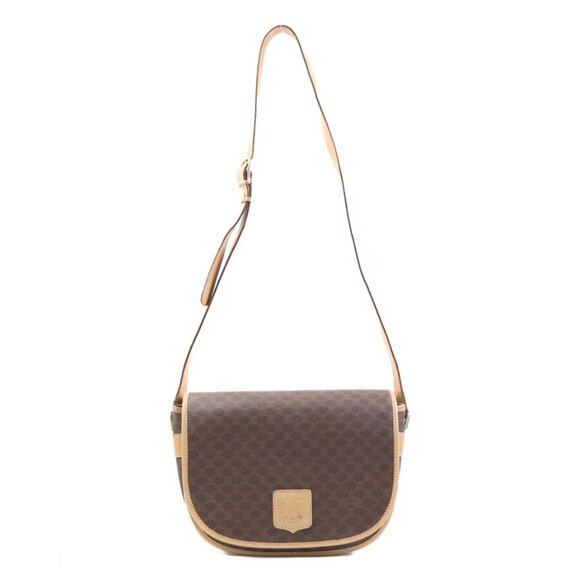 Auth CELINE Macadam Shoulder Bag Brown PVC/Leather/Goldtone - Picture 14 of 14